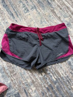 Patagonia Gray and Magenta Women's Athletic Shorts